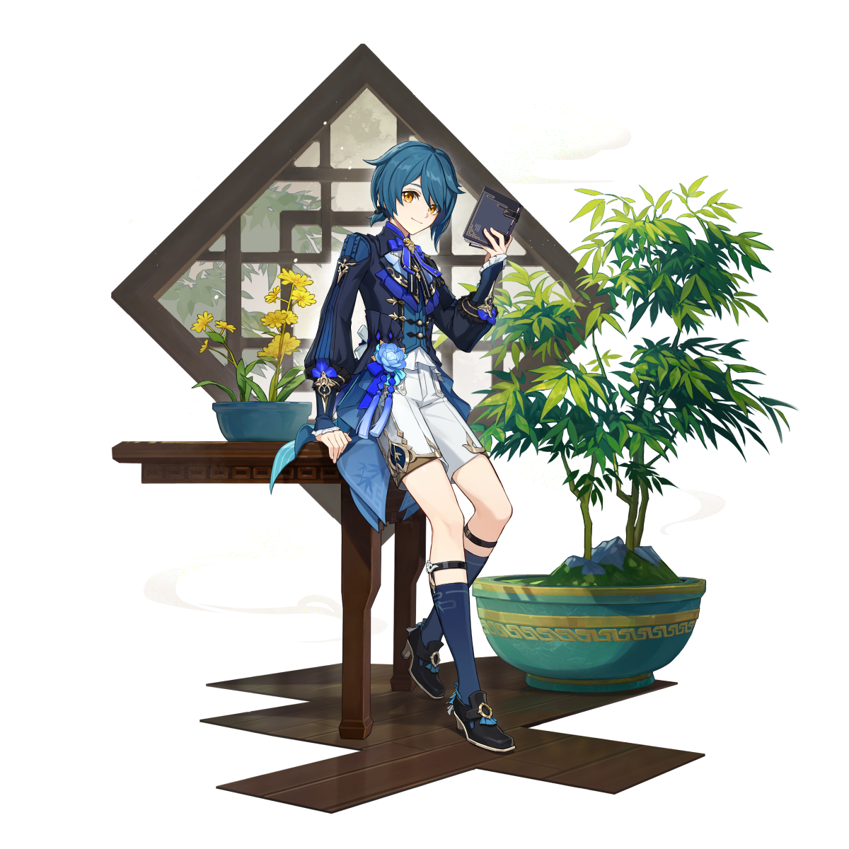 原神 行秋 竹身雨化 衣装画像